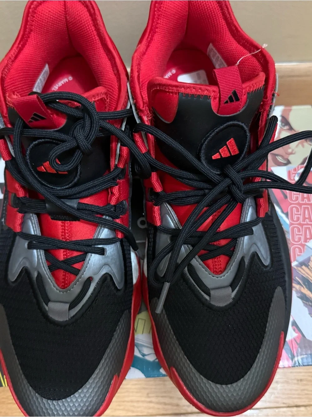 Adidas Black & Red Marvel Athletic Sneakers
